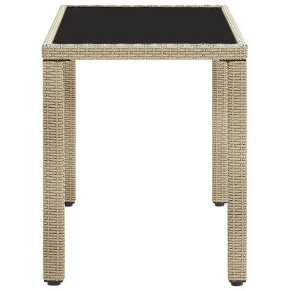 46449 vidaXL Garden Table Beige 123x60x74 cm Poly Rattan