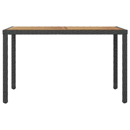 46450 vidaXL Garden Table Black and Brown 123x60x74 cm Solid Acacia Wood