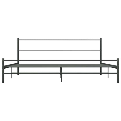 284684 vidaXL Bed Frame without Mattress Grey Metal 180x200 cm Super King