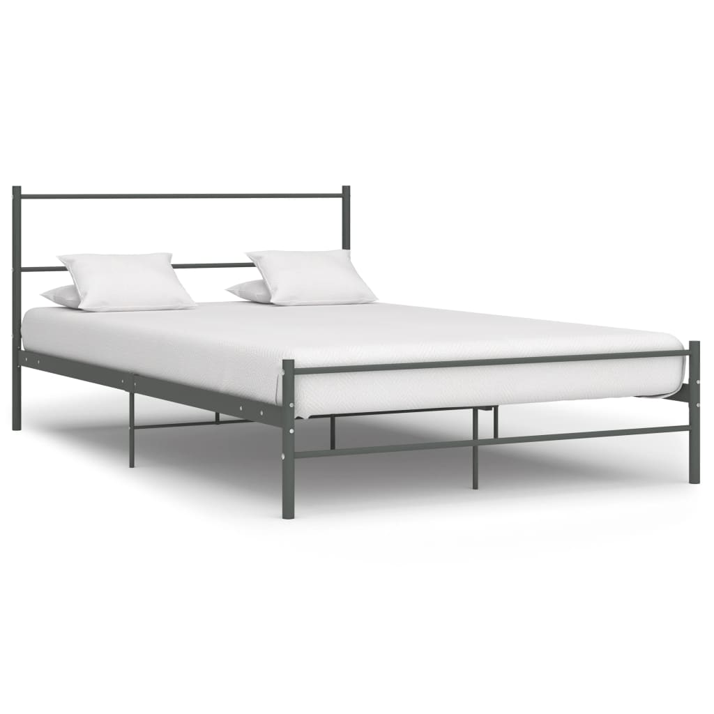 Bed Frame | Grey | Metal | Double | Durable | Bed Frame | Rectangular