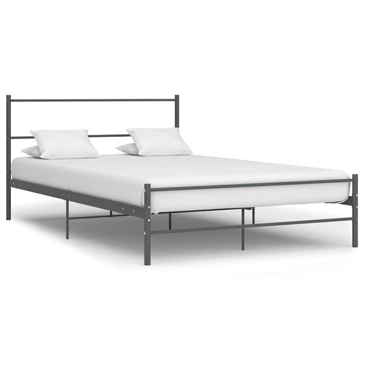 Bed Frame without Mattress Grey Metal 120x200 cm
