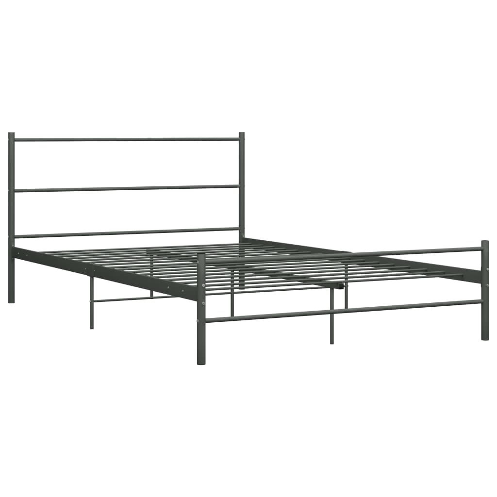 Bed Frame | Grey | Metal | Double | Durable | Bed Frame | Rectangular