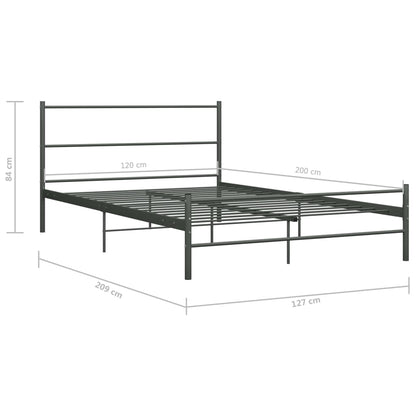Bed Frame | Grey | Metal | Double | Durable | Bed Frame | Rectangular