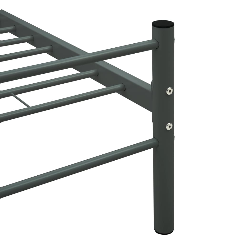 Bed Frame | Grey | Metal | 200x200cm | Durable | Bed Frame | Rectangular