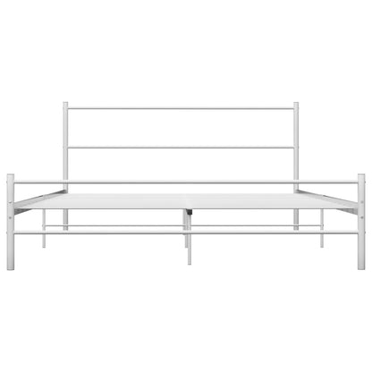 Bed Frame | White | Metal | Double | Durable | Bed Frame | Rectangular