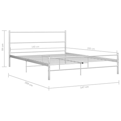 Bed Frame | White | Metal | Double | Durable | Bed Frame | Rectangular