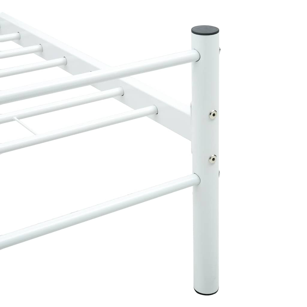 Bed Frame without Mattress with Headboard White 160x200 cm Metal