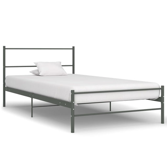Bed Frame | Grey | Metal | Single | Sturdy | Bed Frame | Rectangular
