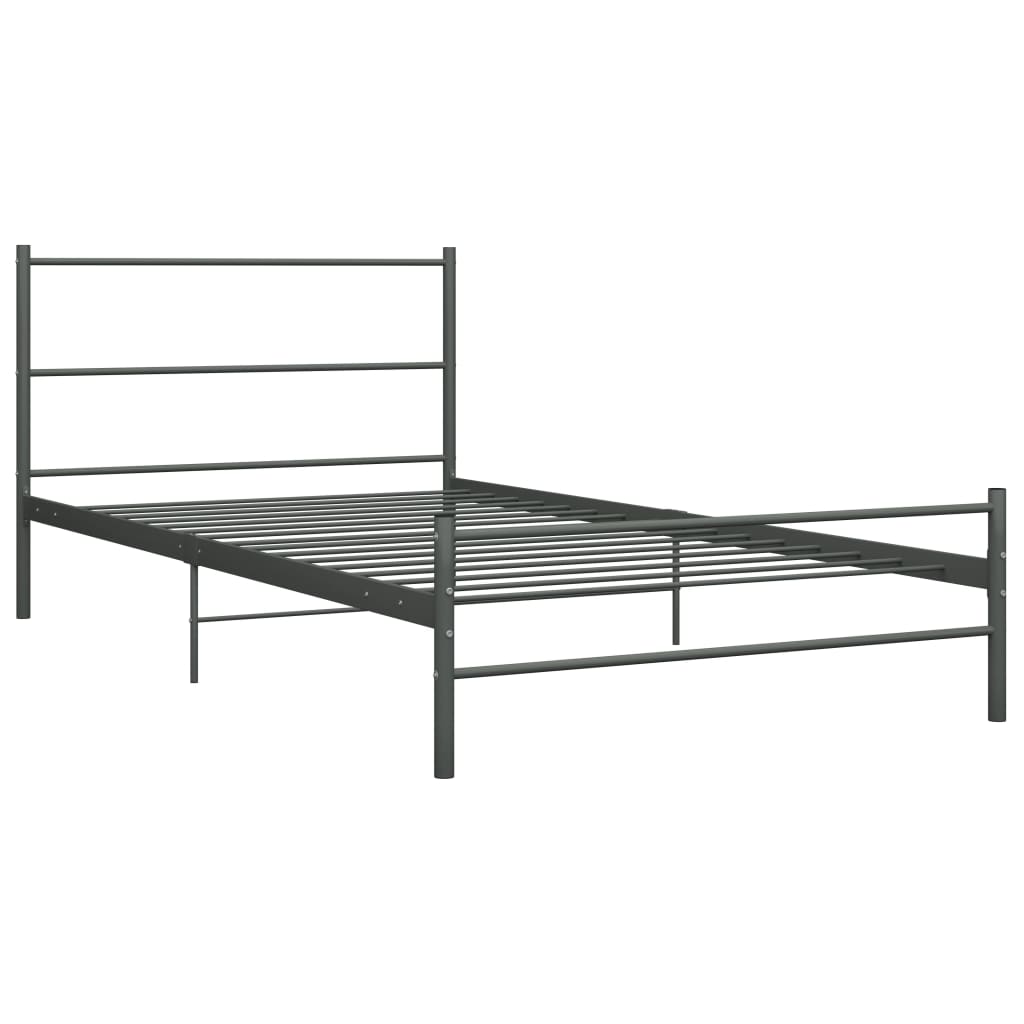 Bed Frame | Grey | Metal | Single | Sturdy | Bed Frame | Rectangular