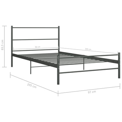 Bed Frame | Grey | Metal | Single | Sturdy | Bed Frame | Rectangular