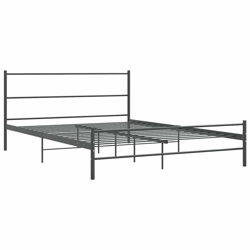 Bed Frame | Grey | Metal | 140x200 cm | Durable | Bed Frame | Rectangular