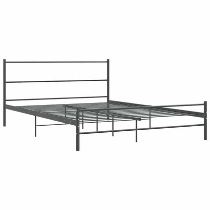 Bed Frame | Grey | Metal | 140x200 cm | Durable | Bed Frame | Rectangular