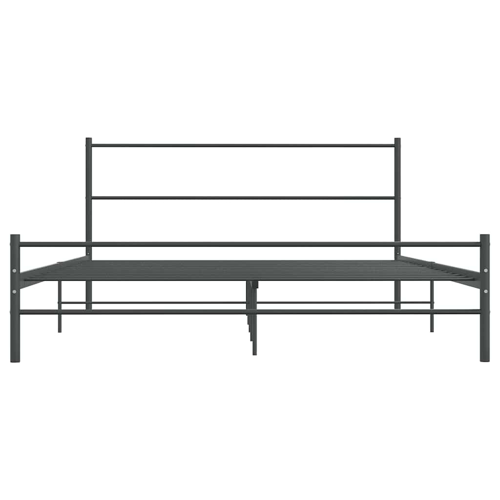 Bed Frame | Grey | Metal | 140x200 cm | Durable | Bed Frame | Rectangular