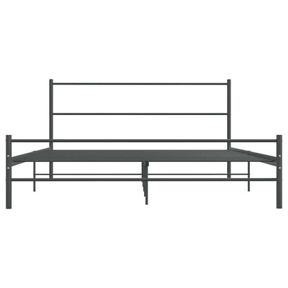Bed Frame | Grey | Metal | 140x200 cm | Durable | Bed Frame | Rectangular