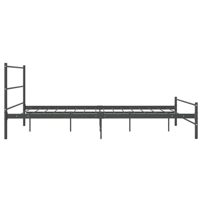 Bed Frame | Grey | Metal | 140x200 cm | Durable | Bed Frame | Rectangular