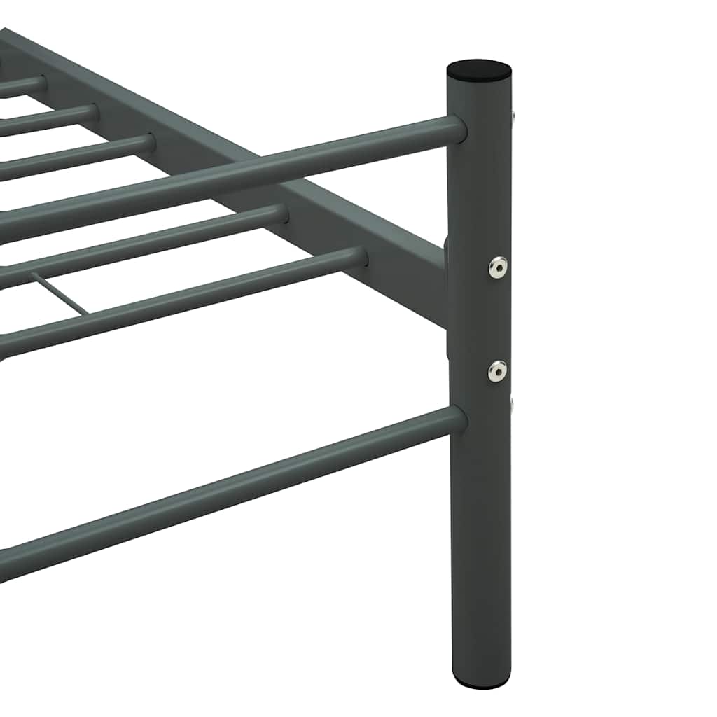 Bed Frame | Grey | Metal | 140x200 cm | Durable | Bed Frame | Rectangular
