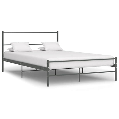 Bed Frame | Grey | Metal | Double | Durable | Bed Frame | Rectangular
