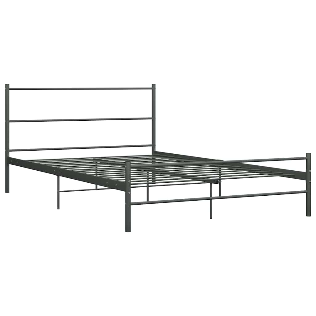 Bed Frame | Grey | Metal | Double | Durable | Bed Frame | Rectangular
