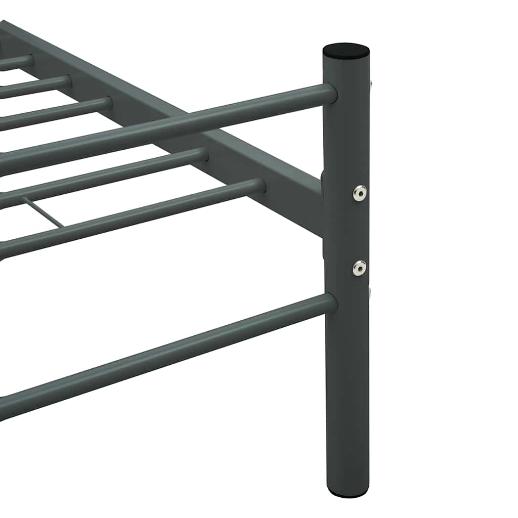 Bed Frame with Headboard without Mattress Grey 160x200 cm Metal