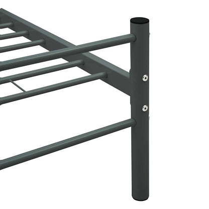 Bed Frame with Headboard without Mattress Grey 160x200 cm Metal