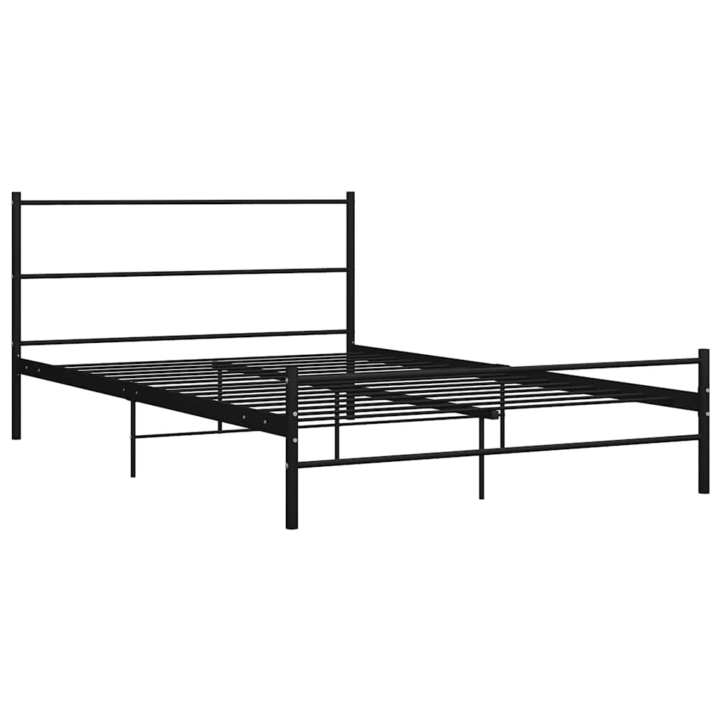 Bed Frame with Headboard without Mattress Black 140x200 cm Metal