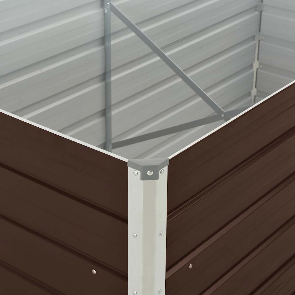 Raised Garden Bed 160x80x45 cm Galvanised Steel Brown