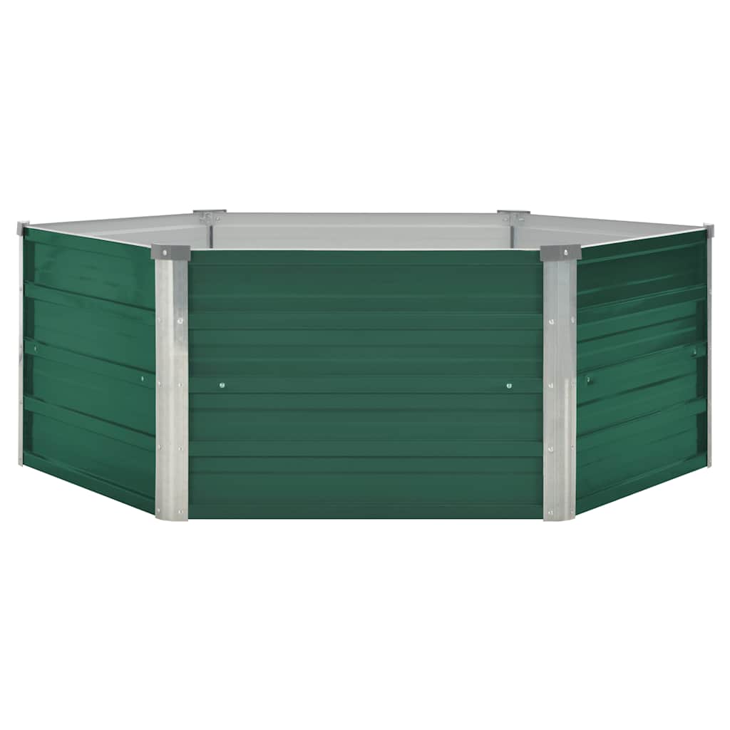 Raised Garden Bed 129x129x45 cm Galvanised Steel Green
