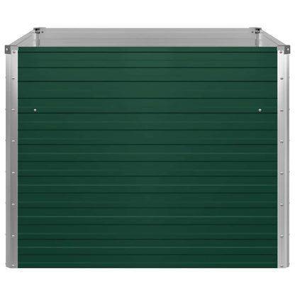 Raised Garden Bed 100x100x77 cm Galvanised Steel Green