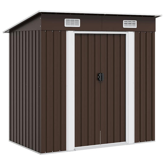 47027 vidaXL Garden Storage Shed Brown 194x121x181 cm Steel