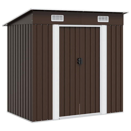 Garden Shed | Brown | Galvanised Steel | 194x121x181 cm