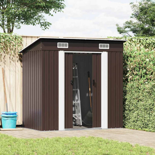 Garden Shed | Brown | Galvanised Steel | 194x121x181 cm