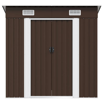 Garden Storage Shed Brown 194x121x181 cm Steel
