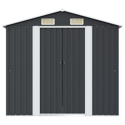 Garden Storage Shed Anthracite Steel 204x132x186 cm