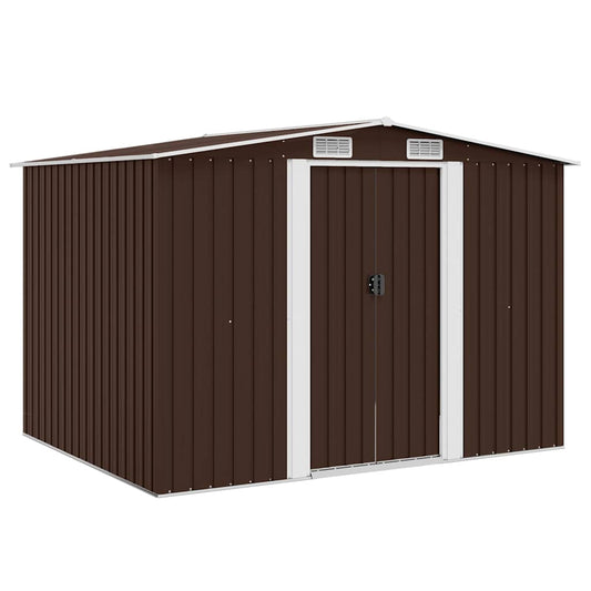 Garden Storage Shed Brown 257x205x178 cm Steel
