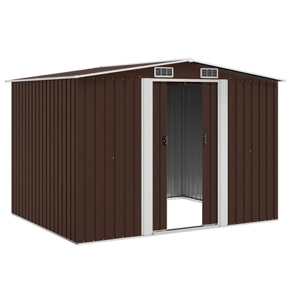 Garden Storage Shed Brown 257x205x178 cm Steel