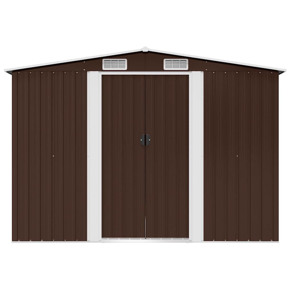 Garden Storage Shed Brown 257x205x178 cm Steel