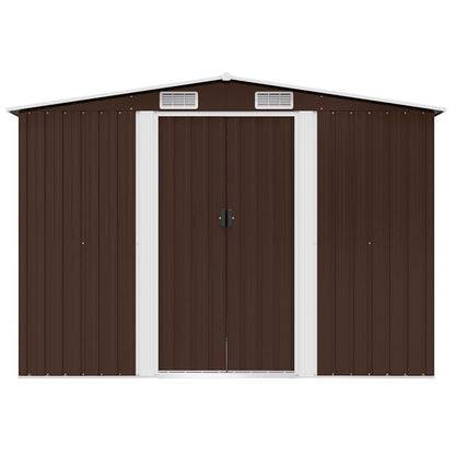 Garden Storage Shed Brown 257x205x178 cm Steel
