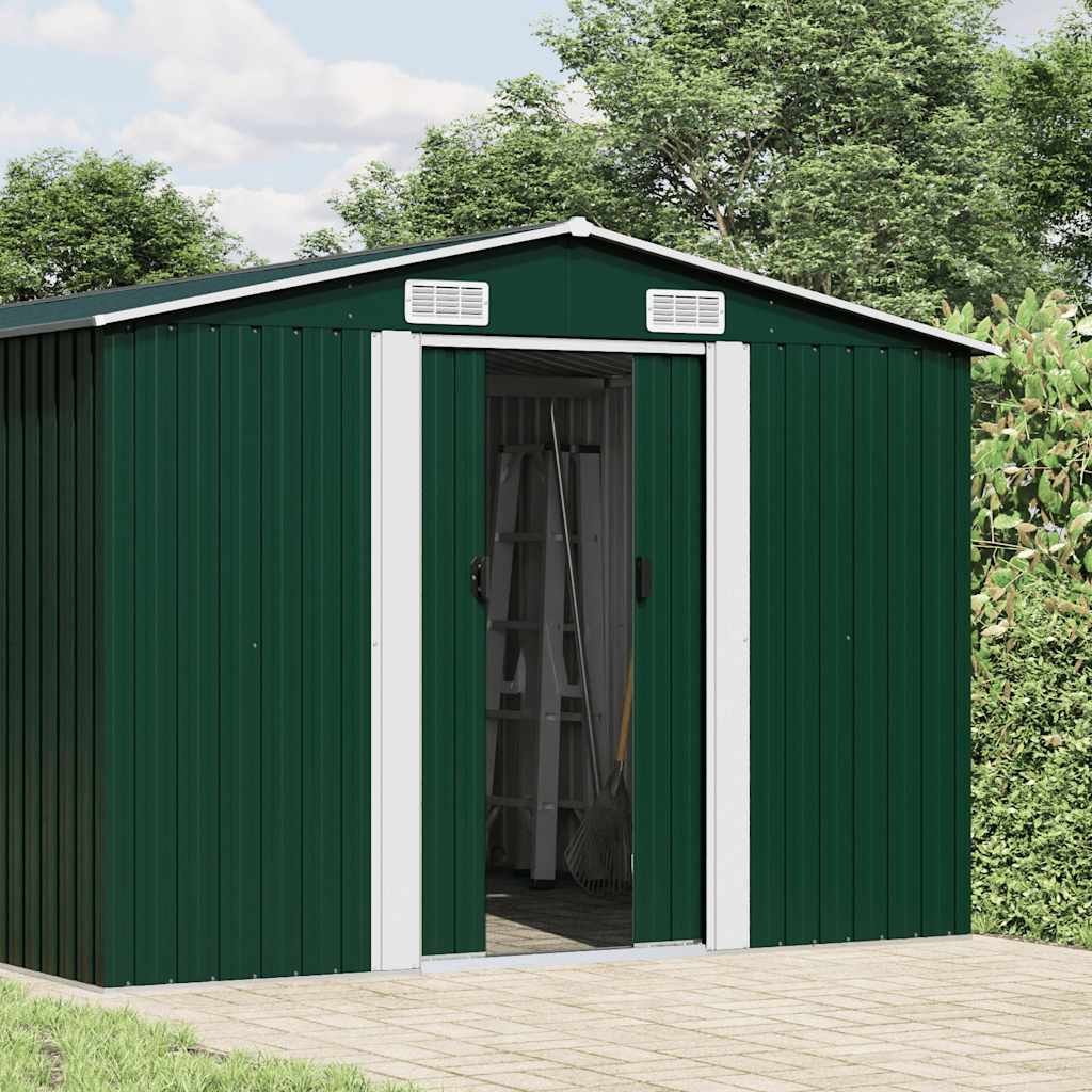 Garden Shed Green 257x779x181 cm Galvanised steel