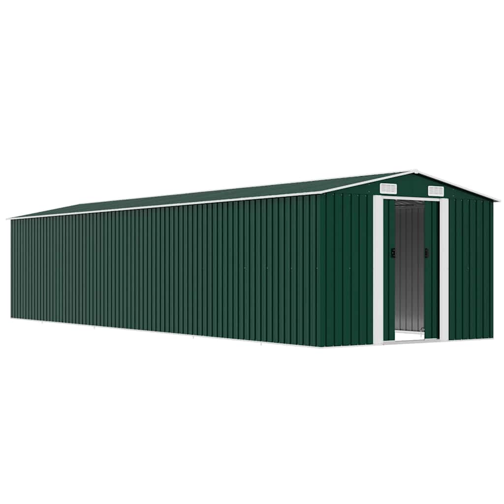 Garden Shed Green 257x779x181 cm Galvanised steel