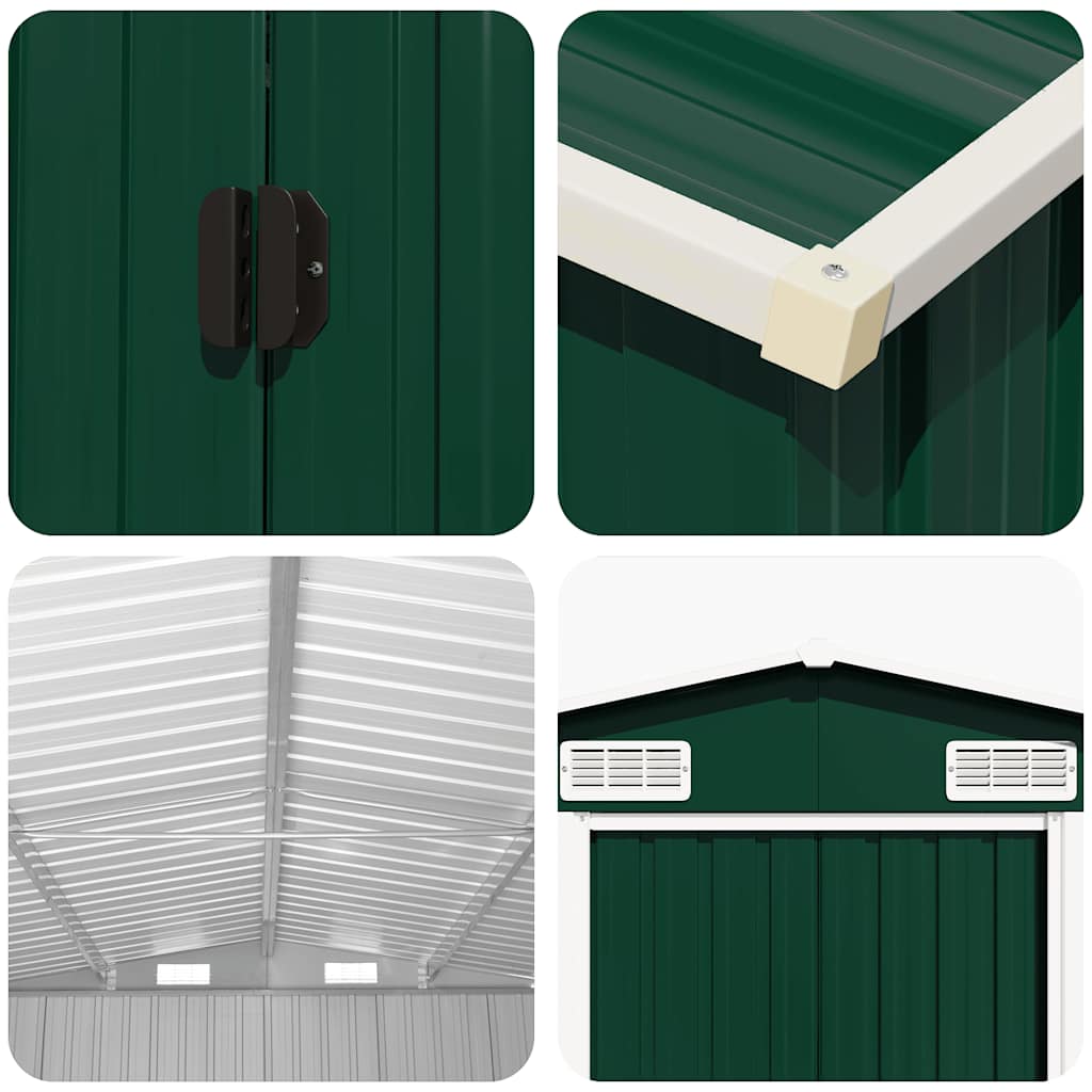 Garden Shed Green 257x779x181 cm Galvanised steel