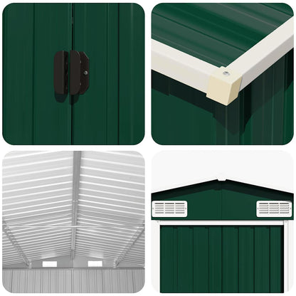 Garden Shed Green 257x779x181 cm Galvanised steel