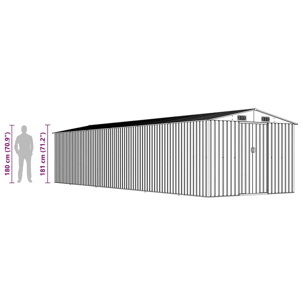 Garden Shed Green 257x779x181 cm Galvanised steel