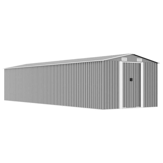 Garden Shed Grey 257x779x181 cm Galvanised steel