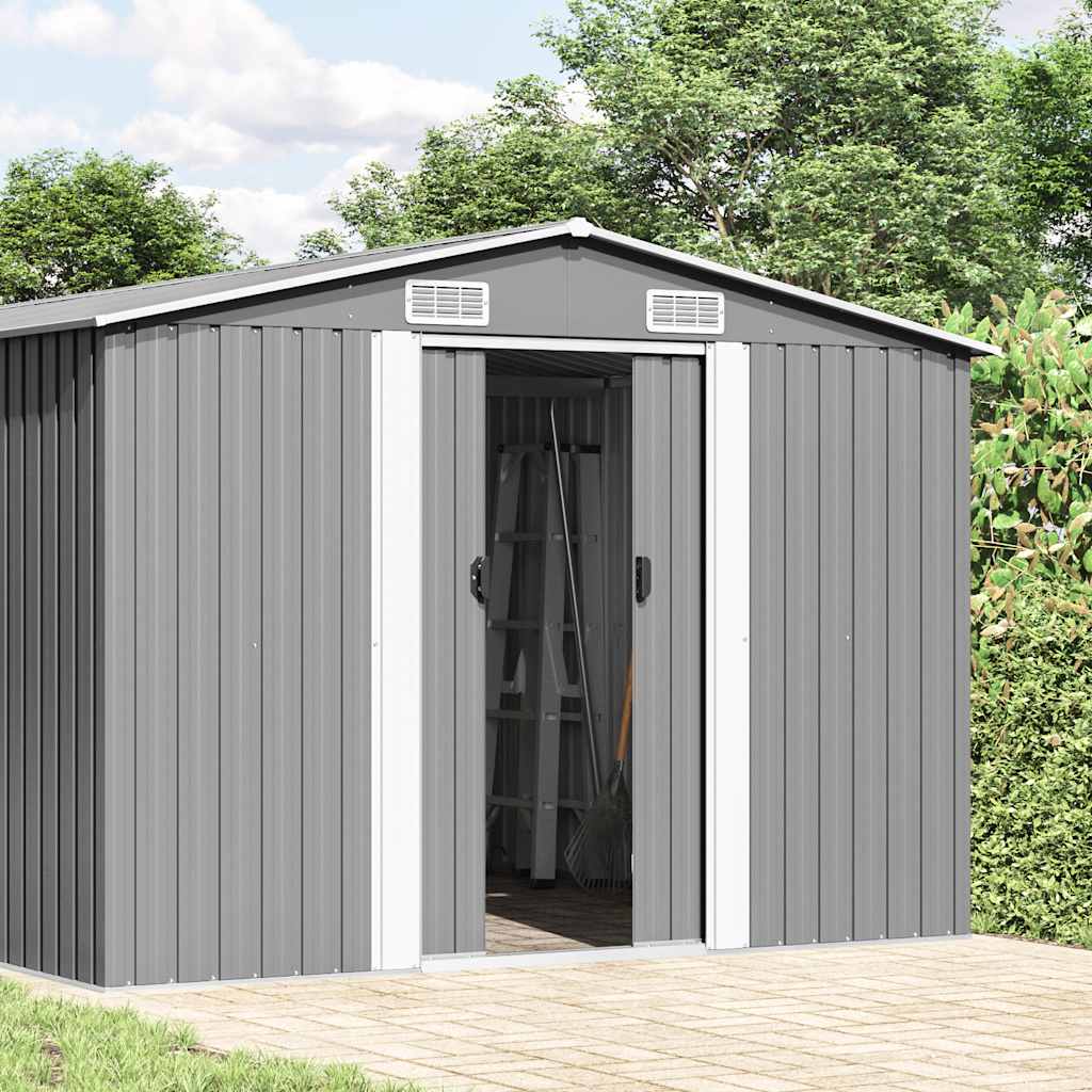 Garden Shed Grey 257x779x181 cm Galvanised steel