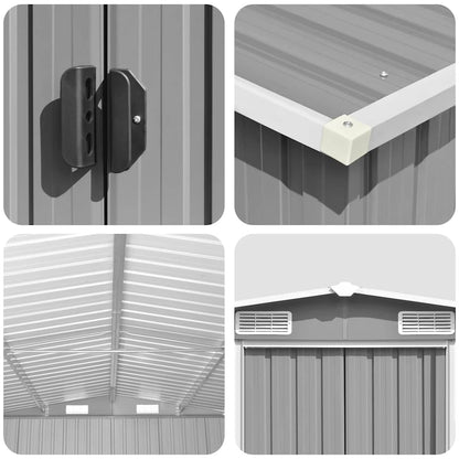 Garden Shed Grey 257x779x181 cm Galvanised steel