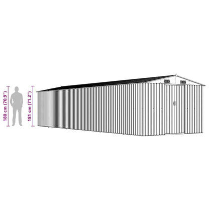 Garden Shed Grey 257x779x181 cm Galvanised steel