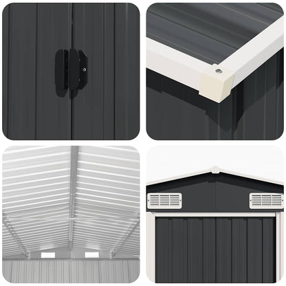 Garden Shed Anthracite 257x779x181 cm Galvanised steel