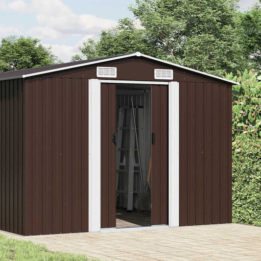 Garden Shed Brown 257x779x181 cm Galvanised steel