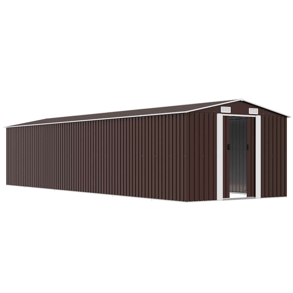 Garden Shed Brown 257x779x181 cm Galvanised steel