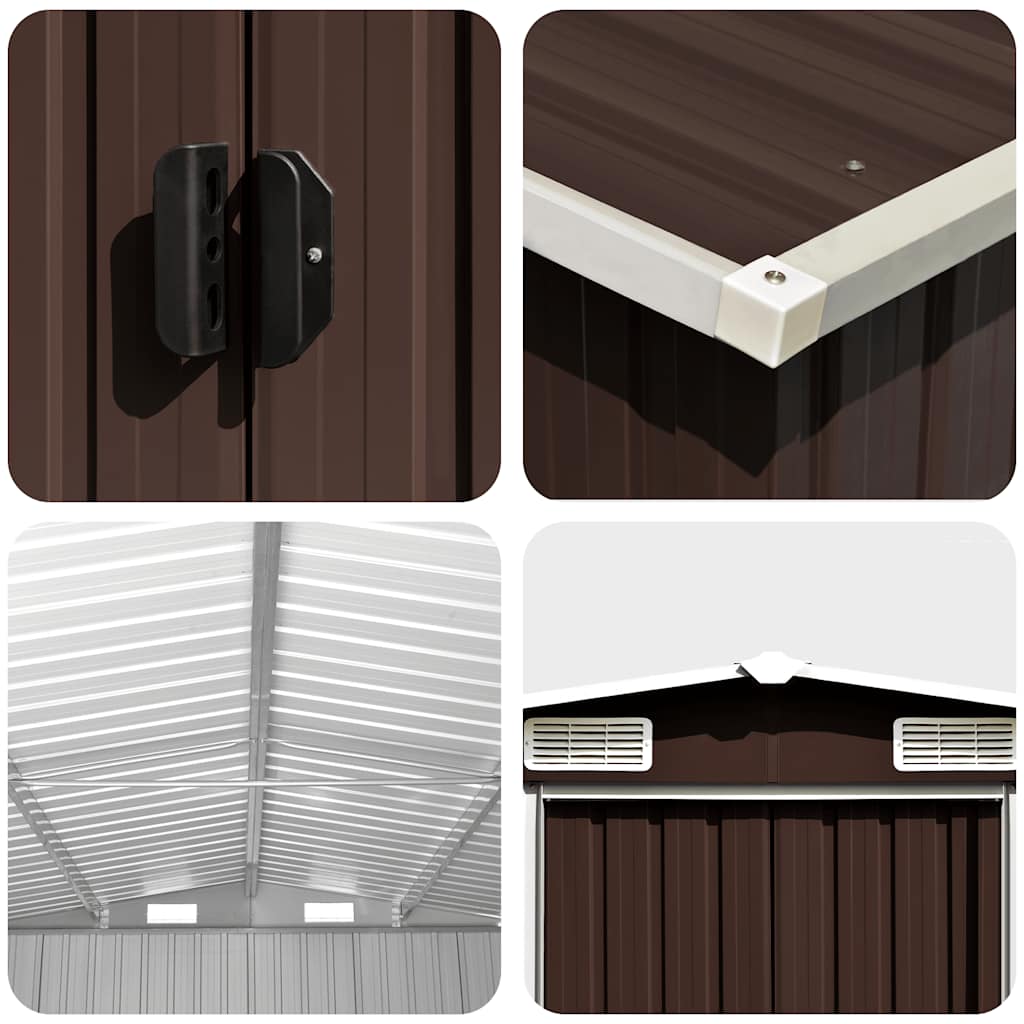 Garden Shed Brown 257x779x181 cm Galvanised steel
